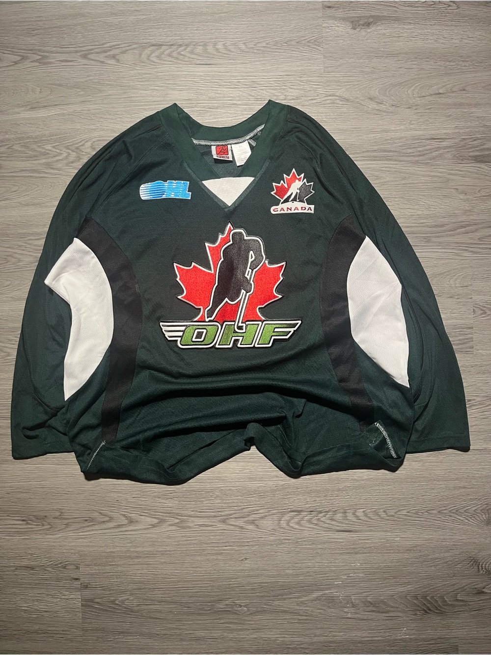 VINTAGE OHL CANADA OHF ONTARIO HOCKEY FEDERATION JERSEY XL